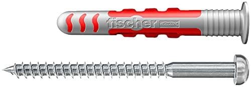 fischer 561472 DUOPOWER/DUOSEAL boks med 200 dele, universal dyvel, tætningsdyvel + skruer, praktisk værktøjskasse med bærehåndtag & FixTainer kliksys