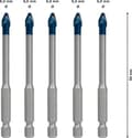 Miniatyrbillede 3 af 6: Bosch Expert HEX-9 HardCeramic - boresæt - til bløde fliser, hårde fliser - 5 stk - 6 mm - længde: 90 mm