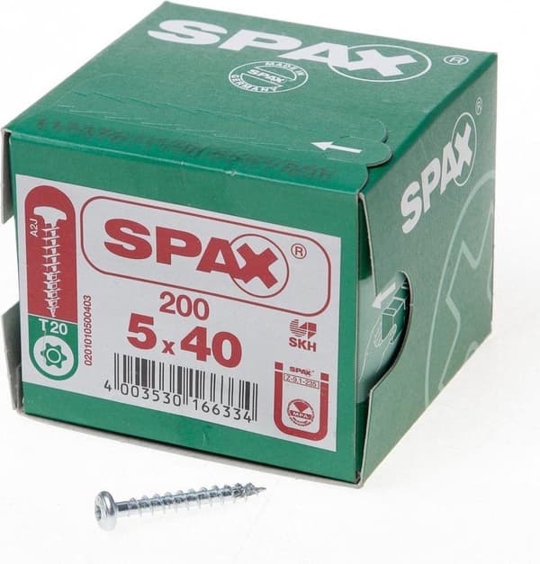 Spax Spånskiva CK Galvaniserad Torx 5,0 x 40 - 200 st