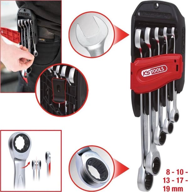 KS Tools 503.4255 GEARplus Skraldekombinøglesæt, 5 stk., 8-19mm