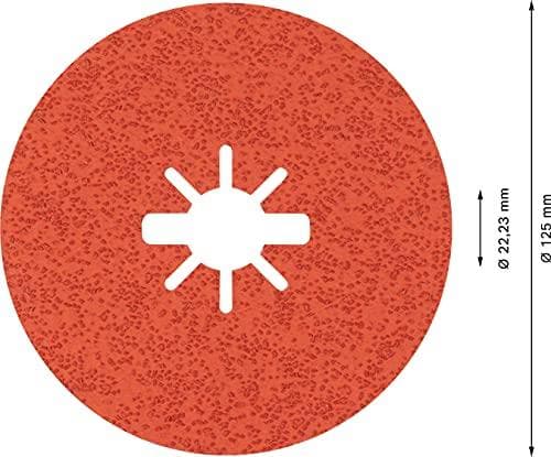 Bosch R782 - slipplatta - för rostfritt stål - 25 stycken - 125 mm - X-LOCK - korn: K36
