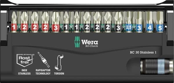Wera 5071109001 Bit-Check-bitssats i 30 delar i rostfritt stål