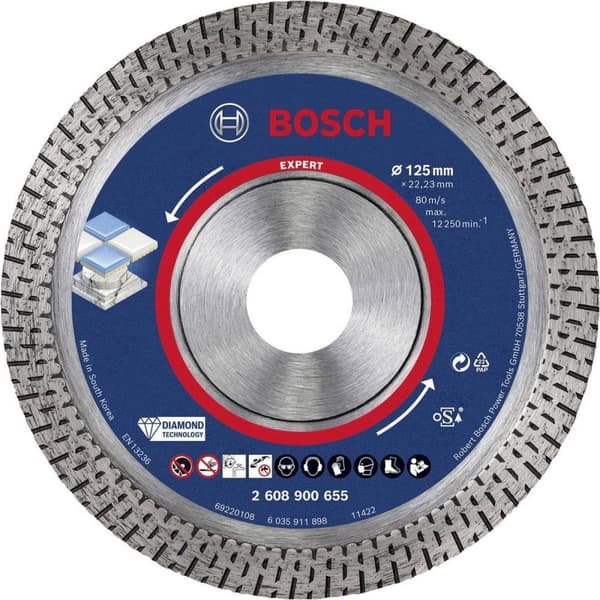 Bosch tilbehør 2608900655 EXPERT hårde keramiske diamantskæreskiver, 125 x 22,23 x 1,4 x 10 mm Diameter 125 mm 1