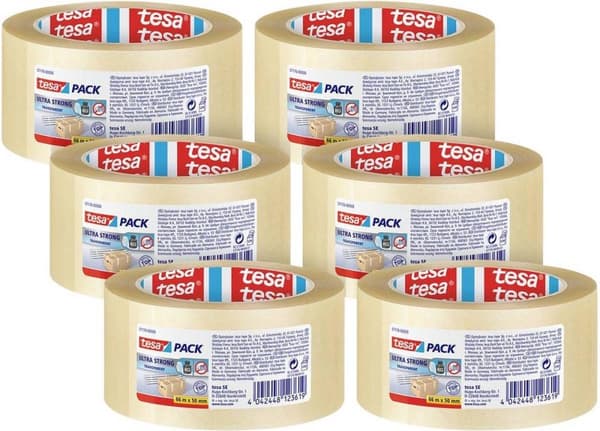 tesa ULTRA STRONG 57176 Packtejp Transparent (LxB) 66 mx 50 mm 6 st.