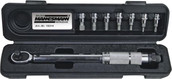 Brüder Mannesmann 18314 Momenttiavain sis. kärkiholkit - 5-25 Nm - 1/4"