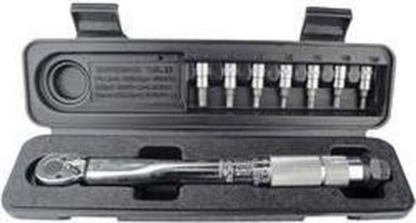 Brüder Mannesmann 18314 Momenttiavain sis. kärkiholkit - 5-25 Nm - 1/4"