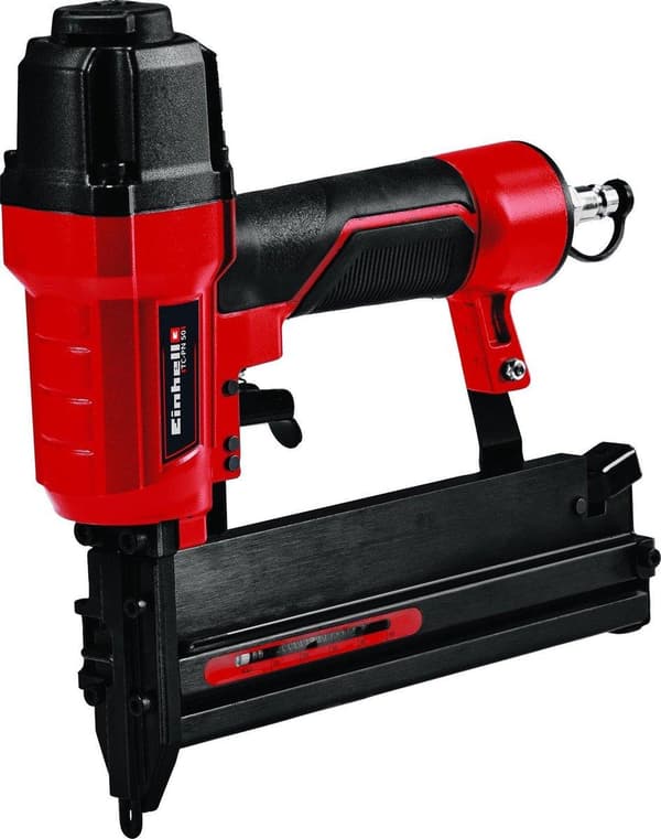 Einhell Pneumatic Tacker TC-PN 50 (skyder hæfteklammer og søm - påfyldningsniveauindikator - skridsikkert gummigreb - dybdejustering - Inkl. 1500 hæft