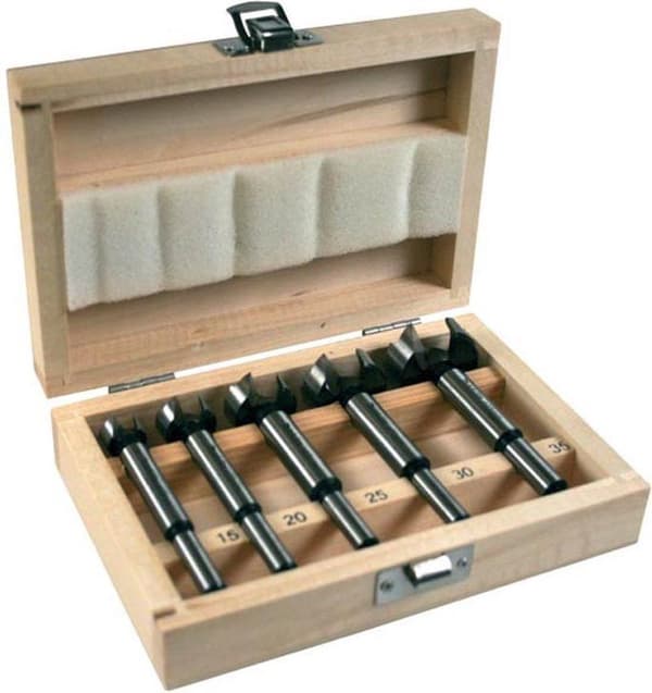 Makita D-47363 5-delad gångjärnshålsborrset i träkassett - 15-35mm