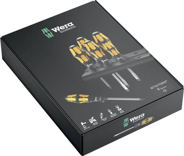 977/6 TORX® Schraubendrehersatz Kraftform Wera: Der Schraubmeißel + Rack