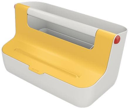 LEITZ mobil förvaringsbox Mysig, ljusgrå/gul av ABS-plast, bärhandtag förstärkt med aluminium, - 1 st (6125-00-19)