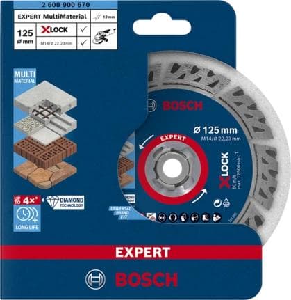 Bosch Expert Multi Material - timanttileikkuulevy - betonille, teräsbetonille, tiilelle, kattotiilelle, hiilihapotettulle betonille - 125 mm