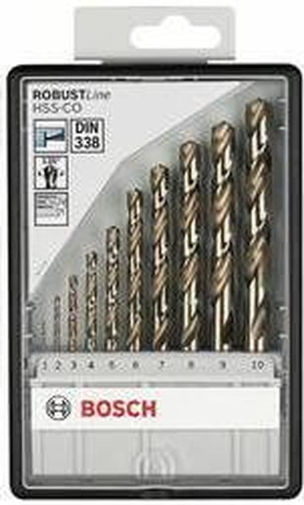 Bosch - 10-delt Robust Line metalboresæt HSS-Co 1; 2; 3; 4; 5; 6; 7; 8; 9; 10 mm