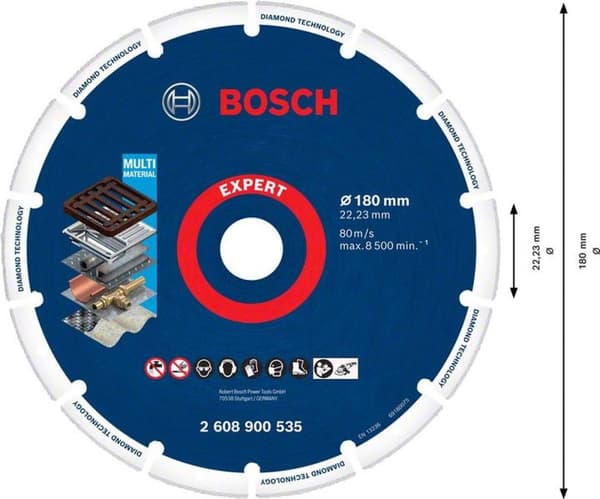 Bosch 2608900535 EXPERT Diamond Metal Wheel Timanttileikkuulevy Halkaisija 180 mm 1 kpl