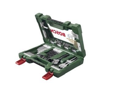 Bosch V-Line bore- og skruebitssæt titanium - Med LED-lampe og justerbar skruenøgle - 83 dele - Til træ, metal og sten