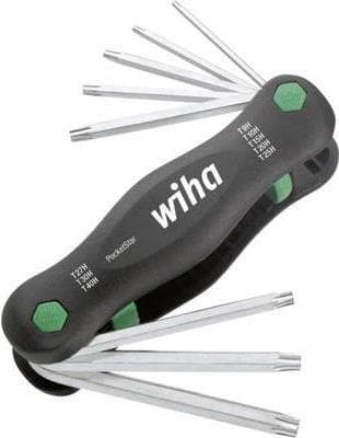 Wiha Multitool PocketStar® TORX® Sabotagesikret (med hul) 8 stk. (25130), med et tryk på en knap, hurtig adgang, kan bruges som et langsgående og tvær