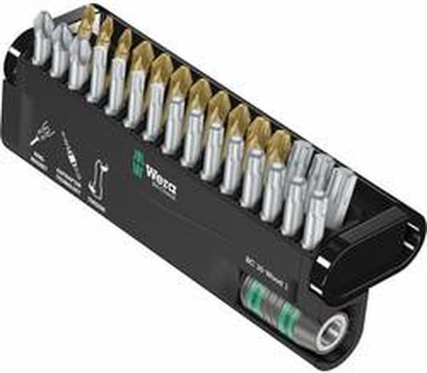 Wera Bit-Check 30 Træ 1 05057433001 Bitsæt 30 stk. Kruiskop Pozidriv, Kruiskop Phillips, Binnen-Torx