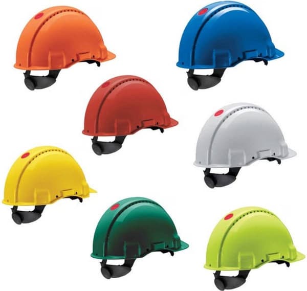 3M suojakypärä kiertonupilla G3000 - Fluor keltainen | Harmaa - Yksi koko