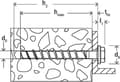 Miniatyrbild 4 av 6: fischer FBS II 8x110 US TX Betongskruv - Sexkanthuvud - TX40/SW13 (50st)