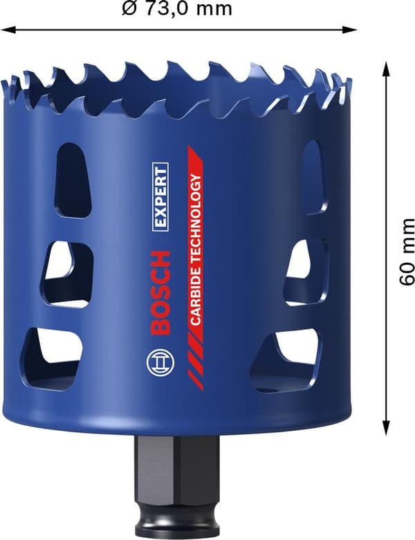 Bosch Professional 1x Expert Hårdt materiale Hulsav til træ med metaldiameter 73 mm borehammer tilbehør