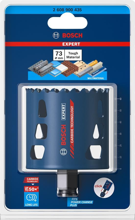 Bosch Professional 1x Expert Hårdt materiale Hulsav til træ med metaldiameter 73 mm borehammer tilbehør
