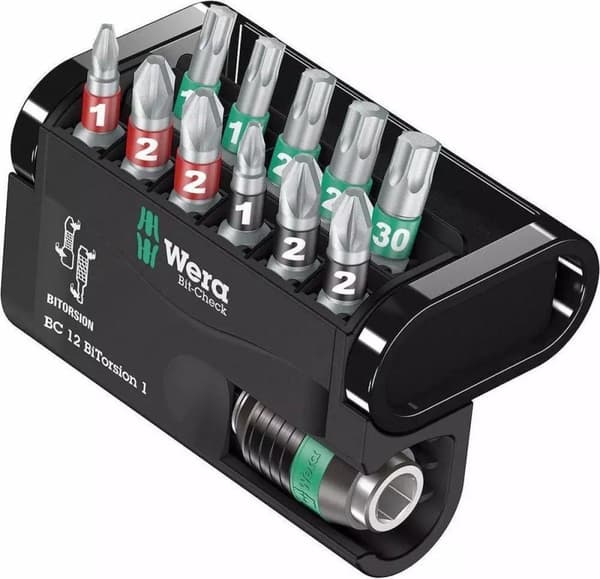 Wera 5057420001 12-delad Bit-Check BiTorsion Bitset i kassett