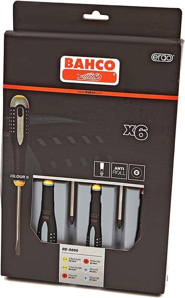Bahco BE-9886 Skruvmejselsats - 6 st