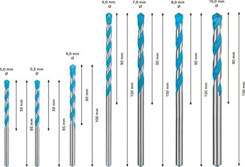 Bosch Expert CYL-9 MultiConstruction - boresæt - til beton, plast, stål, blødt træ, bløde fliser, multimateriale - 7 stykker - 5 mm, 6 mm, 7 mm, 8 mm,