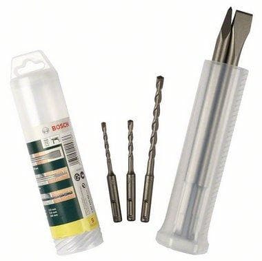 Bosch - Borr och mejselsats - för betong, murverk, granit - hammarbit - platt, spets - 5 stycken - 5 mm, 6 mm, 8 mm - SDS-plus - längd: 160 mm, 110 mm