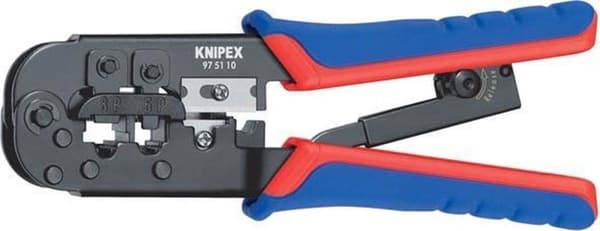 Knipex 975110 - Puristustyökalu RJ11/12 (6pin 9,65mm) - RJ45 (8pin 11,68mm)