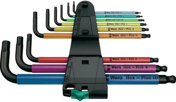 Wera 05133164001 950/9 Hex-Plus Multicolour 2 L-nøglesæt - BlackLaser - Metrisk