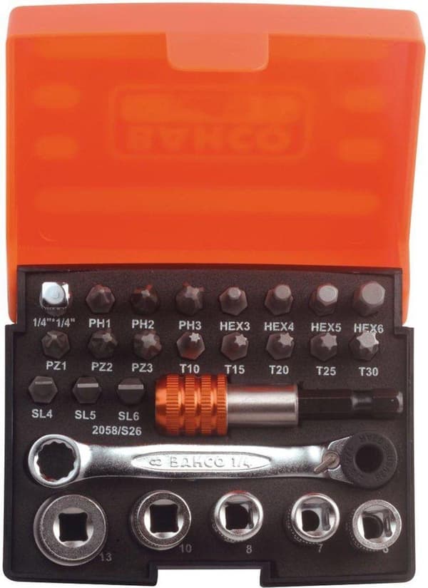 Bahco Sockets and Bit Ratchet Set 26-delar