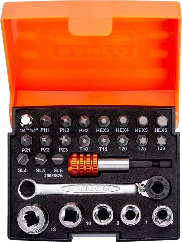 Bahco Sockets and Bit Ratchet Set 26-delar