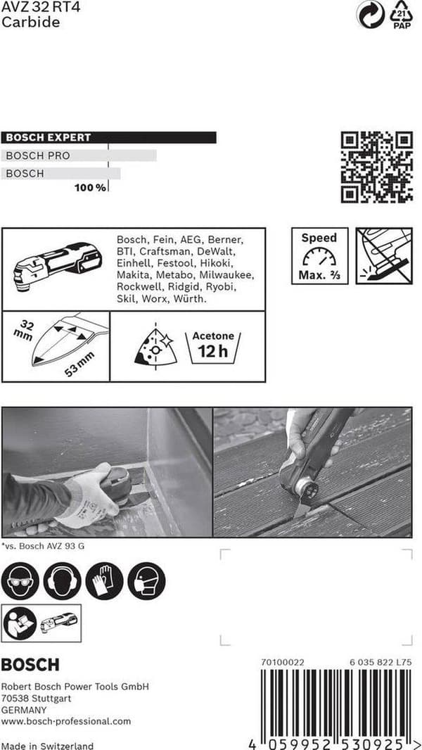 Bosch 2608900040 EXPERT Starlock Carbide -hiomasormi Monimateriaali AVZ32RT4
