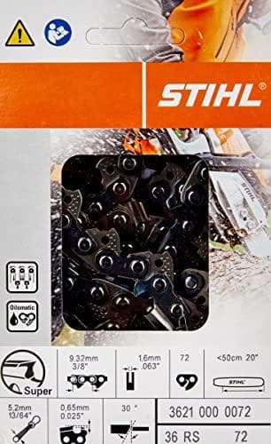 Savkæde 3/8 1,6 mm 72 GL - 50 cm fuld mejsel RSC (3621 000 0072)