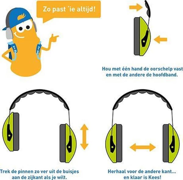 Peltor Kid - hörselskydd för barn - SNR 27 dB - neongrönt