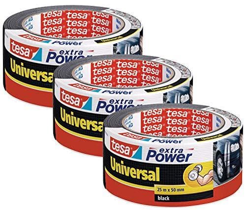tesa extra power universaali kangasteippi 3 kappaleen pakkauksessa - kangasvahvistettu ilmastointiteippi korjaukseen, kiinnitykseen, niputukseen, vahv