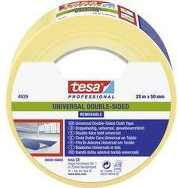tesa UNIVERSAL irrotettava 04939-00003-11 Kiinnitysteippi tesa Professional Valkoinen (PxL) 25 mx 50 mm 1 kpl