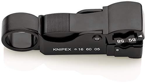 KNIPEX afisoleringsværktøj til koaksialkabler (105 mm) 16 60 05 SB, sort