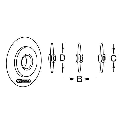 KS TOOLS Werkzeuge-Maschinen GmbH udskiftningsskærehjul til rørskærer, V2A, 11 mm (104.5054)