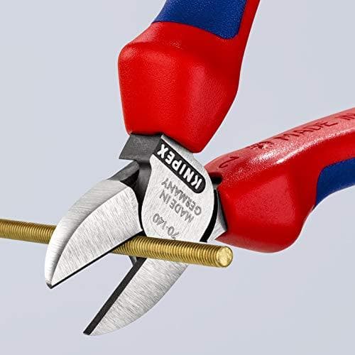 KNIPEX sideskærer 140 mm, 70 02 140 SB poleret hoved, håndtag med flerkomponentgreb, skærekapacitet blød tråd 4,0 mm dia., mellemhård tråd 2,5 mm dia.