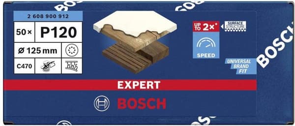 Bosch slibeskive 8-hullers C470 diameter 125mm K120