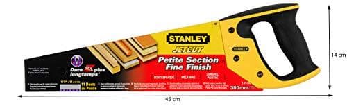 Stanley JetCut handsåg (fin, 380 mm längd, 11 tänder/tum, bi-material, hårdspetsade tänder, 45°/90° stopp) 2-15-594