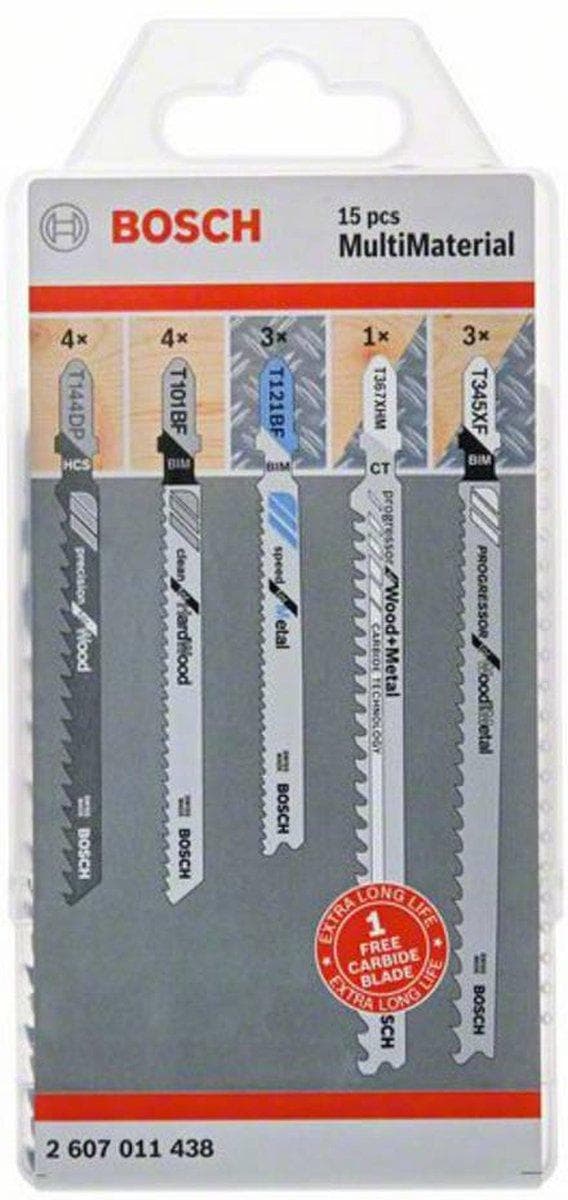 Bosch-tarvikkeet 2607011438 JSB, monimateriaalipakkaus, 15 kpl N/A 15 kpl