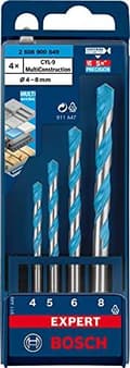 Pikkukuva 2 / 6: Bosch Professional 4x Expert CYL-9 MultiConstruction poranteräsarja (betonille, halkaisija 4-8 mm, lisävarusteet vasarapora)