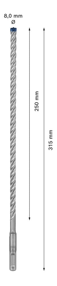 Bosch Tillbehör EXPERT SDS plus-7X 2608900091 Slagborr 1 st 8,00 mm Kombinerad längd 315 mm SDS-Plus 1 st.