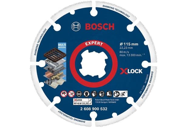 Bosch Expert - Timanttileikkuulevy - metallille, ruostumattomalle teräkselle, teräkselle, kuparille, valuraudalle - 115 mm - X-LOCK