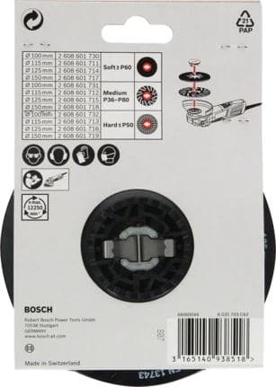 Bosch - støttepude - 125 mm - X-LOCK - M14 - rund - korn: P80