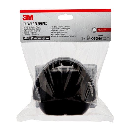 3M kapsel høreværn 90563EC1, foldbare, sorte bløde ørepuder, polstret pandebånd, SNR = 30,4 dB, - 1 stk (90563EC1)