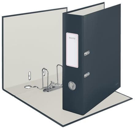 LEITZ plastfolder Cosy Soft-Touch, DIN A4, 80 mm, grå utan kantskydd, tillverkad av grå kartong med mjuk yta, - 1 st (1061-00-89)
