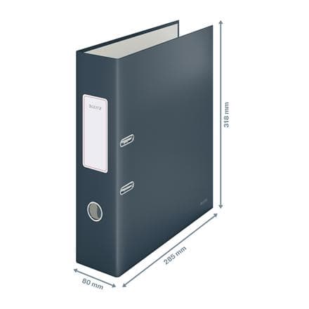LEITZ plastfolder Cosy Soft-Touch, DIN A4, 80 mm, grå utan kantskydd, tillverkad av grå kartong med mjuk yta, - 1 st (1061-00-89)